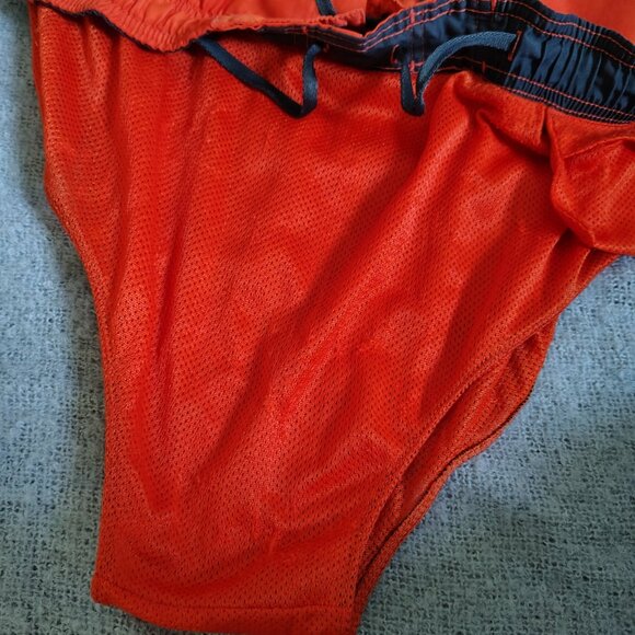 Vintage Nike Swim Shorts Size XL Orange Center Swoosh Lined - Picture 12 of 16